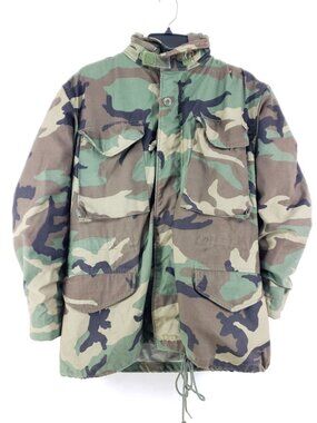 Cold Weather Camouflage Field Coat Mens Small Short Cotton Blend